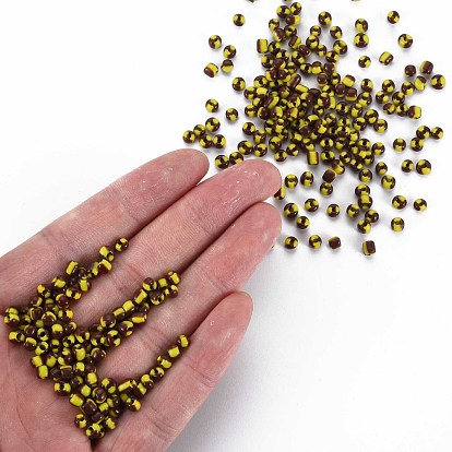 6/0 Glass Seed Beads, Opaque Colours Seep, 4mm, hole: 1.5mm