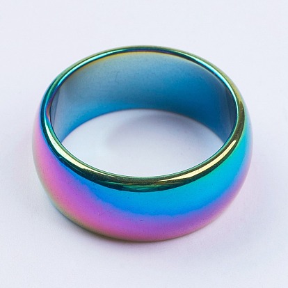 Non-magnetic Synthetic Hematite Rings, Wide Band Rings