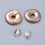 Brass Donut Bails, Donuthalter, Fit For Pi Disc Pendants Jewelry Making, 17.5x12mm, Hole: 1.5mm