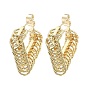 Brass Rhombus with Rings Stud Earrings, Half Hoop Earrings