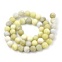 Natural Yellow Mustard Jasper Beads Strands, Frosted, Round