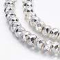 Non-magnetic Synthetic Hematite Beads Strands, Grade A, Faceted, Rondelle