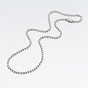 304 Stainless Steel Ball Chain Necklaces, 17.7 inch(450mm)