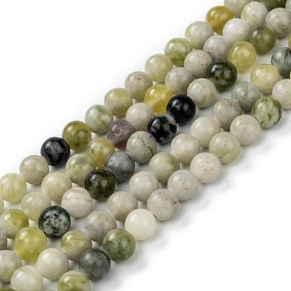 Brins de perles de jade qinghua naturel, ronde