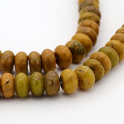 Brins de perles rondelles en pierre de shoushan tianhuang en lardérite naturelle
