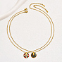 Ожерелья из нержавеющей стали, Ожерелье с подвеской в виде цветка и эмали в богемном стиле для женщин, реальный 18 k позолоченный