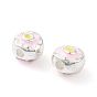 Alloy Enamel Beads, Lead Free & Cadmium Free, Flat Round with Flower