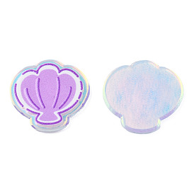 Transparent Printed Acrylic Cabochons, Shell