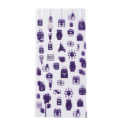 Sacs de rangement en plastique opp, thème de la Saint-Valentin, pour l'emballage de bonbons de fête, rectangle