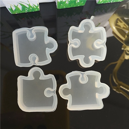 Puzzle blocs de construction bricolage moules en silicone, pour la glace, chocolat, candy, fabrication artisanale de résine UV et de résine époxy