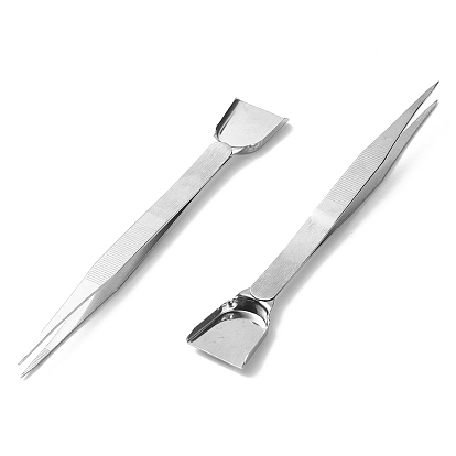 Jewelry Bead Making Tools, 304 Stainless Steel Beading Tweezers and Plastic Scoops/Shovels for Rhinestone