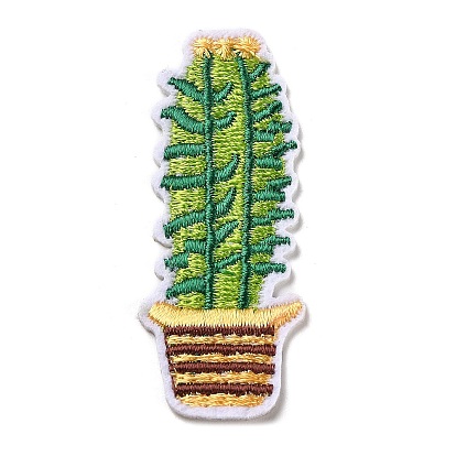 Apliques de cactus, tela de bordado computarizada para planchar / coser parches, accesorios de vestuario
