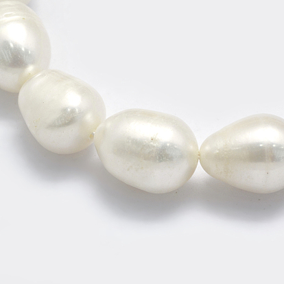Brins de perles de culture d'eau douce naturelles, ovale