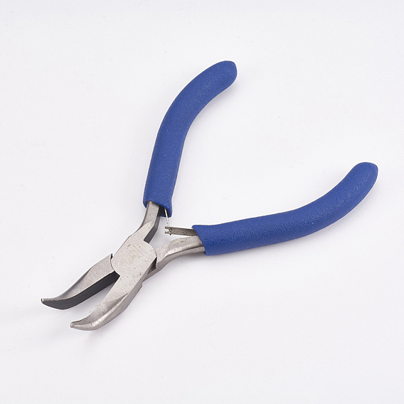 45# Carbon Steel Jewelry Pliers, Bent Nose Pliers, Polishing, Royal Blue