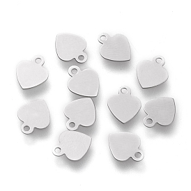 304 Stainless Steel Charms, Laser Cut, Stamping Blank Tag, Heart
