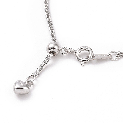 925 Sterling Silver Wheat Chains Necklace for Women