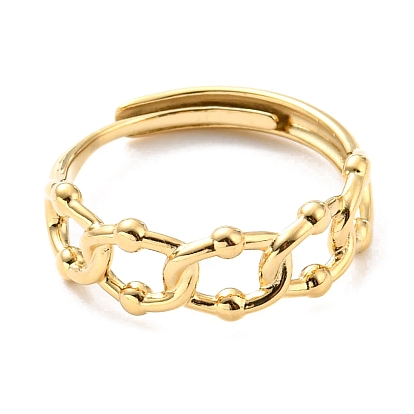 304 anillo ajustable ovalado hueco de acero inoxidable para mujer