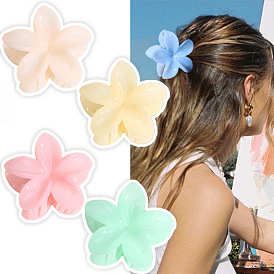 Flower Shape Plastic Claw Hair Clips, Hair Accessories for Women Girl