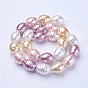 Chapelets de perles nacrées, ovale avec filetage