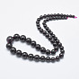 Natural Garnet Graduated Beaded Necklaces, Round