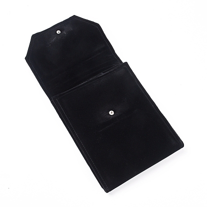 Foldable Velvet Jewelry Travel Roll Bag, Portable Storage Case, with Cardboard, For Necklace Display