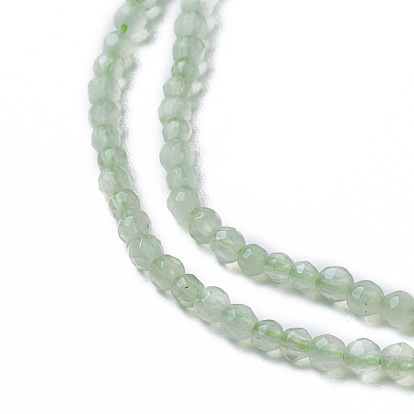 Natural New Jade Beads Strands, Faceted, Round