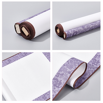 Nbeads 6pcs 6 couleurs polyester rouleau peint horizontal, avec papier de riz & cordons, rectangle