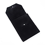 Foldable Velvet Jewelry Travel Roll Bag, Portable Storage Case, with Cardboard, For Necklace Display
