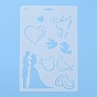 Plastic Reusable Drawing Painting Stencils Templates, for DIY Scrapbook Wall Fabric Floor Furniture, Rectangle
