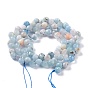 Natural Aquamarine  Beads Strands, Top Drilled, Faceted, Teardrop