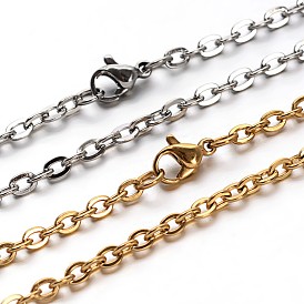 304 Stainless Steel Cable Chains Necklaces, with Lobster Clasps, 23.7 inch(60.2cm)