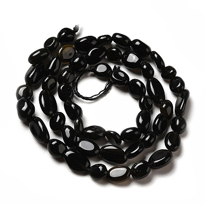 Natural Obsidian Beads Strands, Nuggets