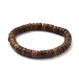 Rondelle Natural Coconut Stretch Bracelets