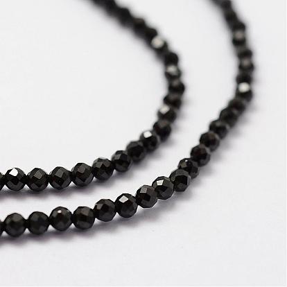 Naturelles perles de spinelles noires brins, facette, ronde