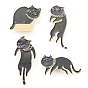 Cat Shape Enamel Pins, Light Gold Alloy Brooch for Backpack Clothes