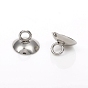 201 Stainless Steel Bead Cap Pendant Bails, for Globe Glass Bubble Cover Pendants
