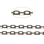 Cadenas de cable de latón, cadenas de corte de diamante, sin soldar, facetados, con carrete, oval, sin plomo y cadmio