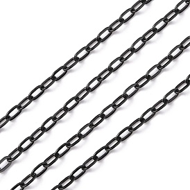 304 Stainless Steel Cable Chains, Soldered, Flat Oval