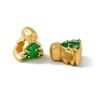 Alloy Enamel European Beads, Large Hole Beads, Christmas Tree Charm, Golden