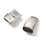 304 Stainless Steel Magnetic Clasps with Glue-in Ends, Curved Column