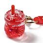 Bouteille de boisson acrylique pendentif porte-clés décoration, accessoires de sac à main flottants à sables mouvants liquides, avec les accessoires en alliage