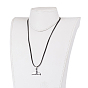 Stainless Steel Pendant Necklaces, with Eco-Friendly Faux Suede Cord and Brass Lobster Claw Clasps, Whale Tail Shape