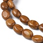 Natural Yellow Wood Lace Stone Beads Strands, Oval