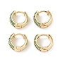 Aretes de aro con circonitas cúbicas, joyas de latón chapado en oro real 16k para mujer