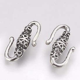 Tibetan Style Alloy Hook and S-Hook Clasps, Cadmium Free & Lead Free