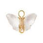 Encantos del conector de acrílico transparente chapado, eslabones de mariposa con bucles dobles de acero inoxidable 304 chapados en oro