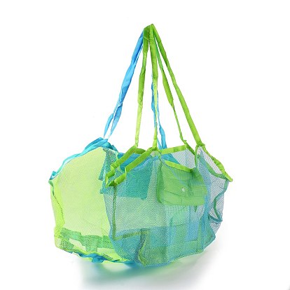 Sacs d'épicerie portables en filet de nylon, pour les voyages scolaires, les sacs de plage quotidiens s'adaptent