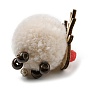 Christmas Themed Plush & Wood Deer Ball Pendant Decoration, Jute Rope Hanging Ornament