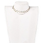 Colliers en perles de verre ovales à facettes galvanisées, avec goupilles en laiton, rallonge de chaîne et fermoirs à pince de homard