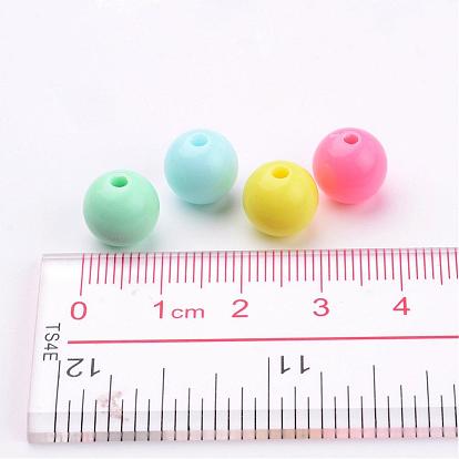 Solides perles bubblegum trapu acrylique à billes, ronde